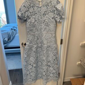 Self Portrait light blue guipure midi dress sz 8US/12UK